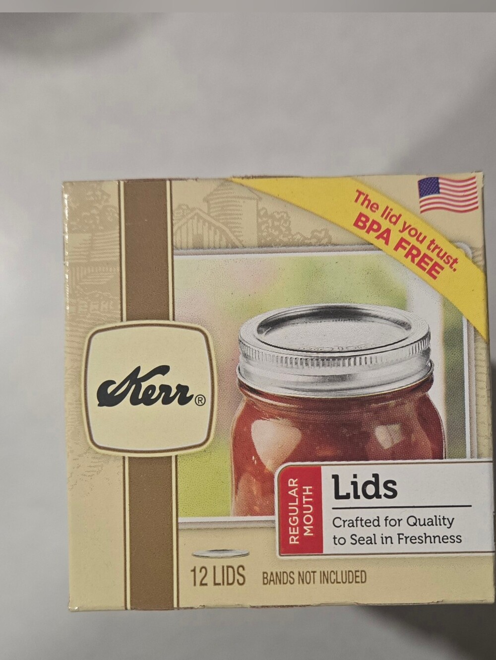 Kerr Regular Mouth Lids - Silver (12 Count)- 7 Boxes Total